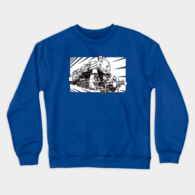 Drawing of locomotive Crewneck Sweatshirt by StefanAlfonso